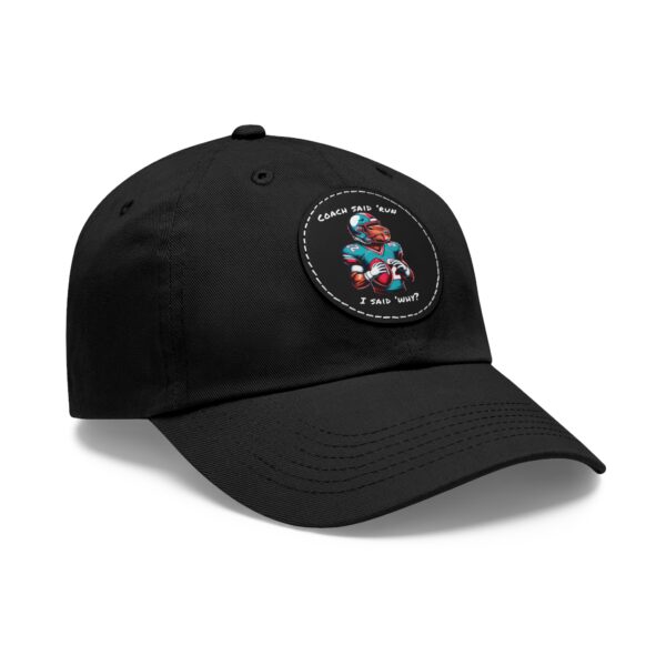 Dad Hat with Leather Patch (Round) - Capybara design
