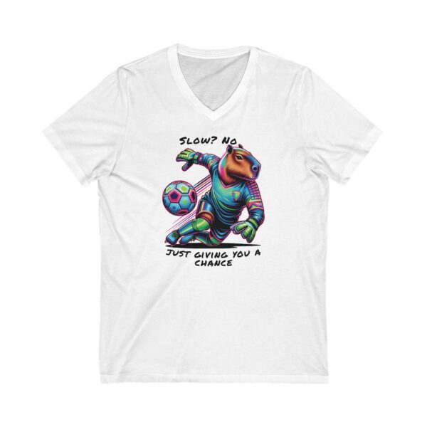 Unisex Short Sleeve V-Neck T-Shirt with Cute Capybara Design – Comfortable Casual Wear
