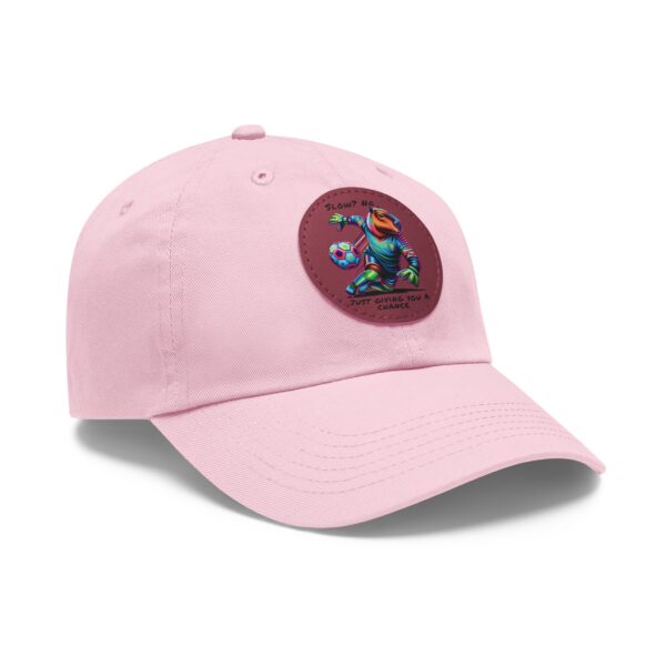 Dad Hat with Leather Patch (Round) - Capybara design