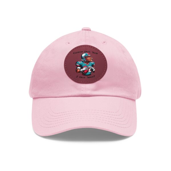 Dad Hat with Leather Patch (Round) - Capybara design
