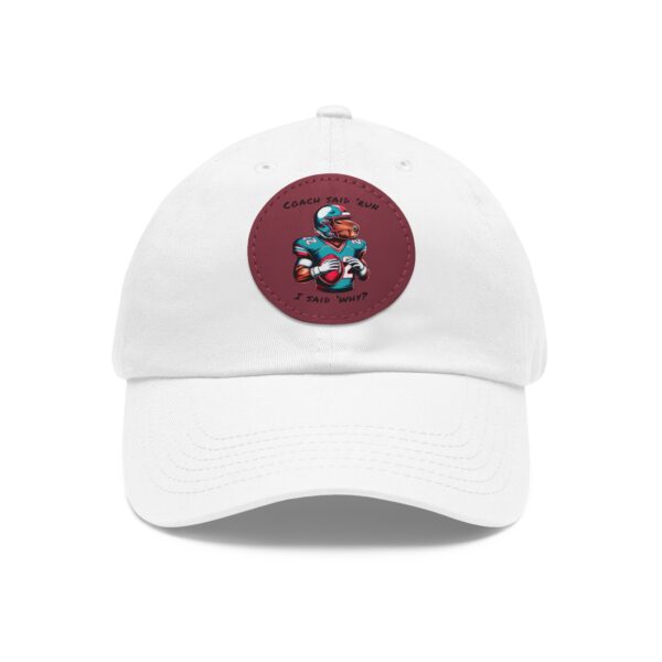 Dad Hat with Leather Patch (Round) - Capybara design