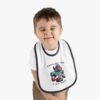 Baby Contrast Trim Jersey Bib with Adorable Capybara Design – Soft, Stylish, and Perfect for Messy Mealtime