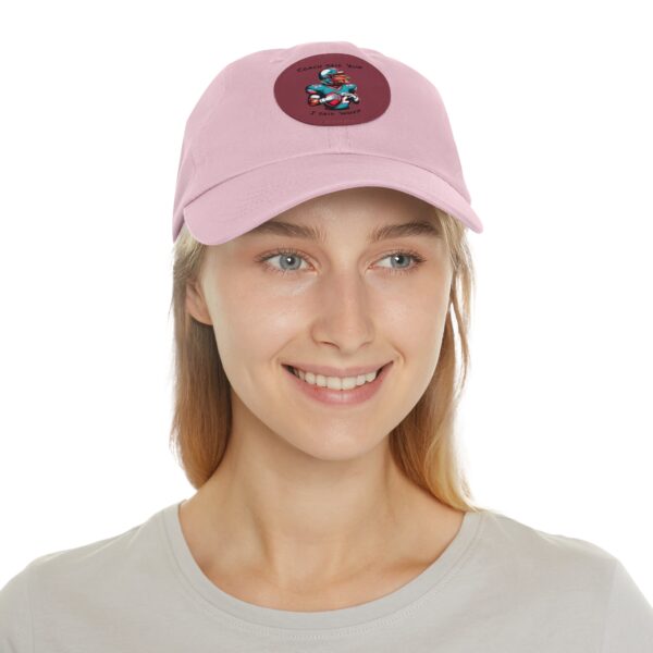 Dad Hat with Leather Patch (Round) - Capybara design