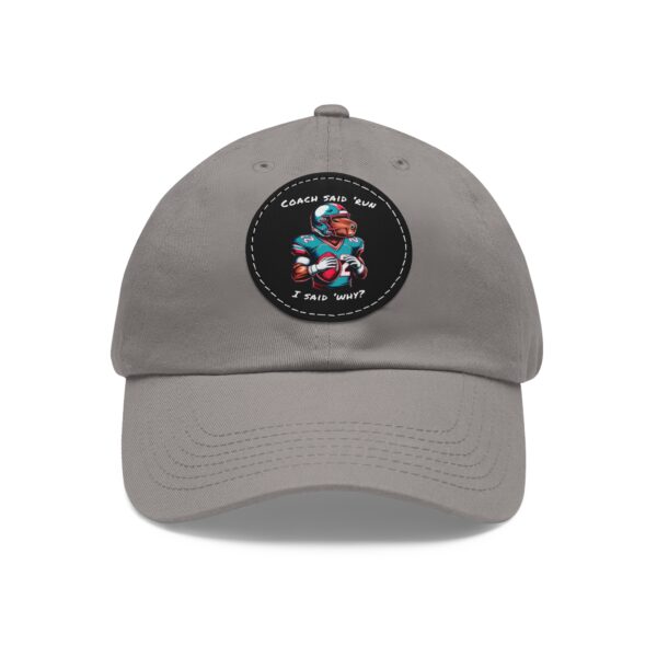 Dad Hat with Leather Patch (Round) - Capybara design