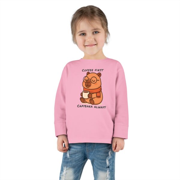 Toddler Long Sleeve Tee with Adorable Capybara Design – Soft, Warm, and Fun for Everyday Wear