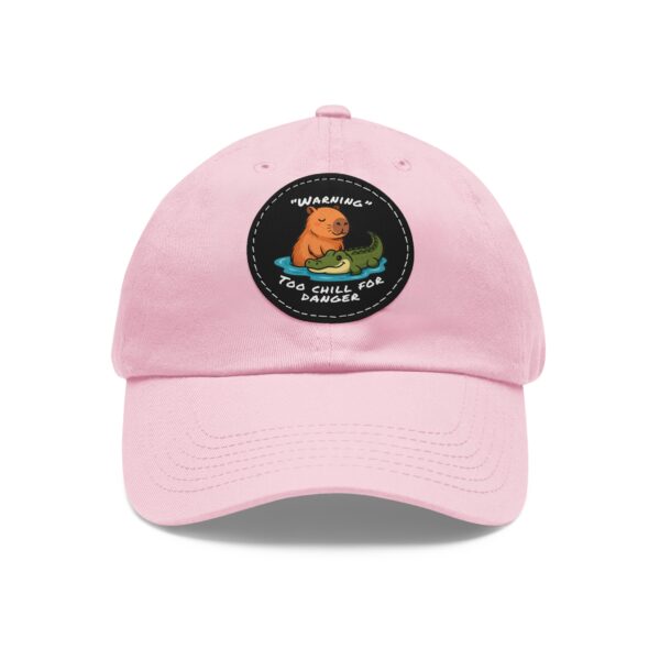 10134488357692818029_2048.jpeg Dad Hat with Leather Patch (Round) - Capybara design