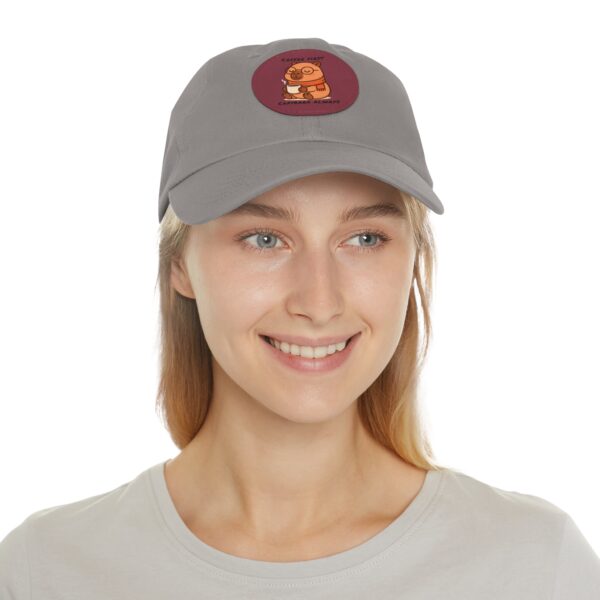 10325959326716336024_2048.jpeg Dad Hat with Leather Patch (Round) - Capybara design