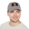 Dad Hat with Leather Patch (Rectangle) - Capybara design