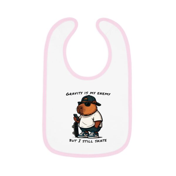 Baby Contrast Trim Jersey Bib with Adorable Capybara Design – Soft, Stylish, and Perfect for Messy Mealtime