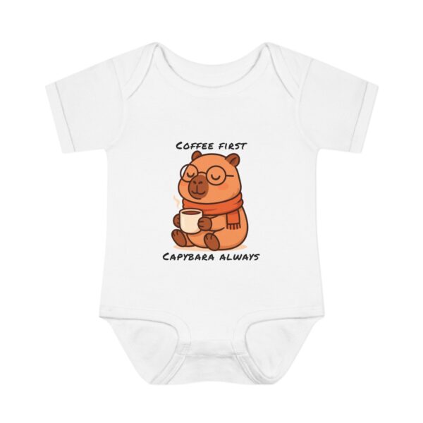 Infant Baby Rib Bodysuit with Cute Capybara Design – Soft, Comfortable, and Perfect for Your Little One
