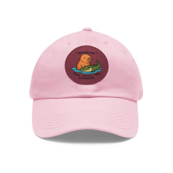 10702828554773224846_2048.jpeg Dad Hat with Leather Patch (Round) - Capybara design