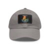 Dad Hat with Leather Patch (Rectangle) - Capybara design