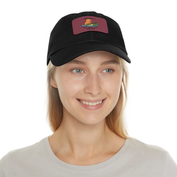 Dad Hat with Leather Patch (Rectangle) - Capybara design