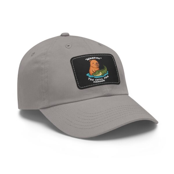Dad Hat with Leather Patch (Rectangle) - Capybara design
