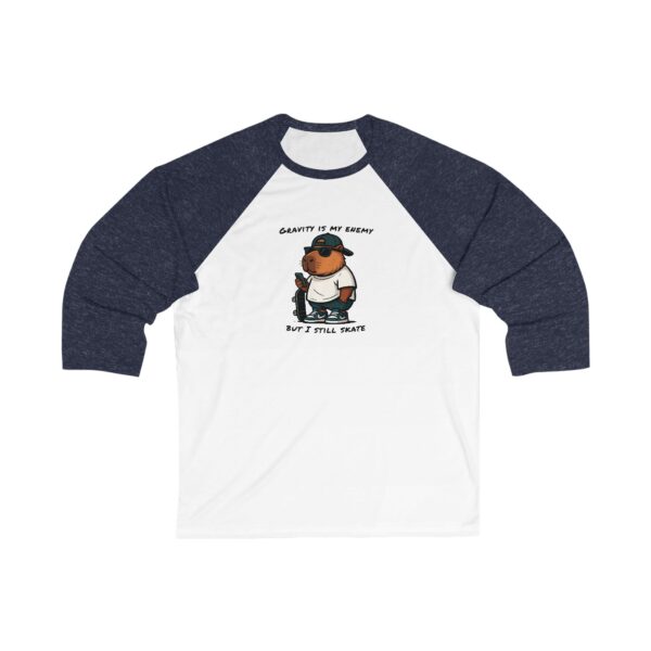 Unisex 3/4 Sleeve Baseball Tee with Adorable Capybara Design – Perfect Casual Wear