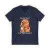 Unisex Short Sleeve V-Neck T-Shirt with Cute Capybara Design – Comfortable Casual Wear