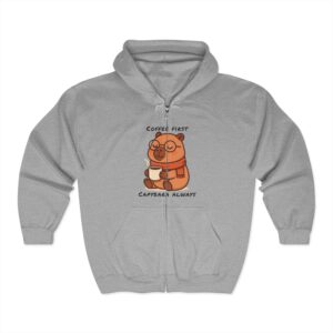 Unisex Heavy Blend™ Full Zip Hooded Sweatshirt with Adorable Capybara Design – Stylish and Comfortable Outerwear