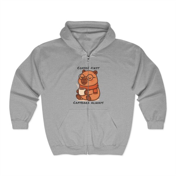 Unisex Heavy Blend™ Full Zip Hooded Sweatshirt with Adorable Capybara Design – Stylish and Comfortable Outerwear