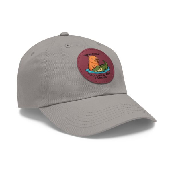 11404393571971470327_2048.jpeg Dad Hat with Leather Patch (Round) - Capybara design