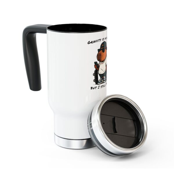 Capybara Stainless Steel Travel Mug with Handle – Durable 14oz Insulated Mug with Cute Capybara Design
