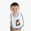 Baby Contrast Trim Jersey Bib with Adorable Capybara Design – Soft, Stylish, and Perfect for Messy Mealtime