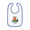 Baby Contrast Trim Jersey Bib with Adorable Capybara Design – Soft, Stylish, and Perfect for Messy Mealtime