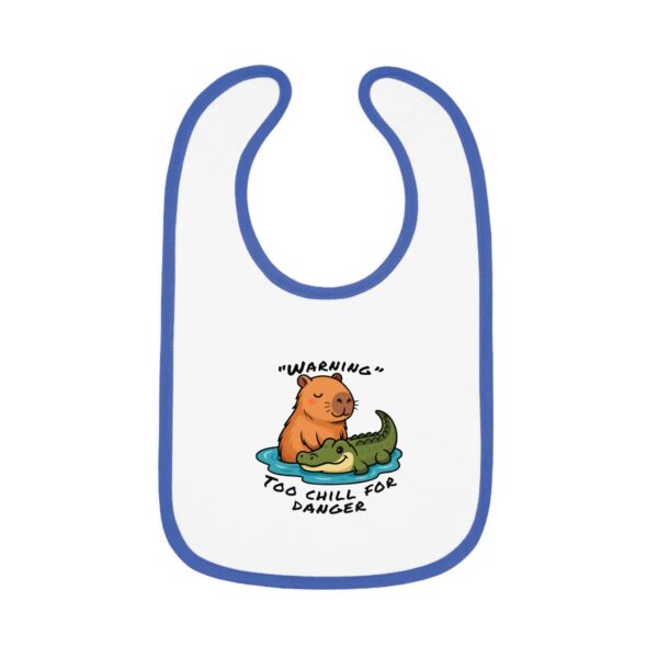 Baby Contrast Trim Jersey Bib with Adorable Capybara Design – Soft, Stylish, and Perfect for Messy Mealtime