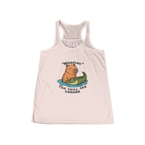 Womens Flowy Racerback Tank with Adorable Capybara Design – Lightweight, Stylish, and Fun for Summer