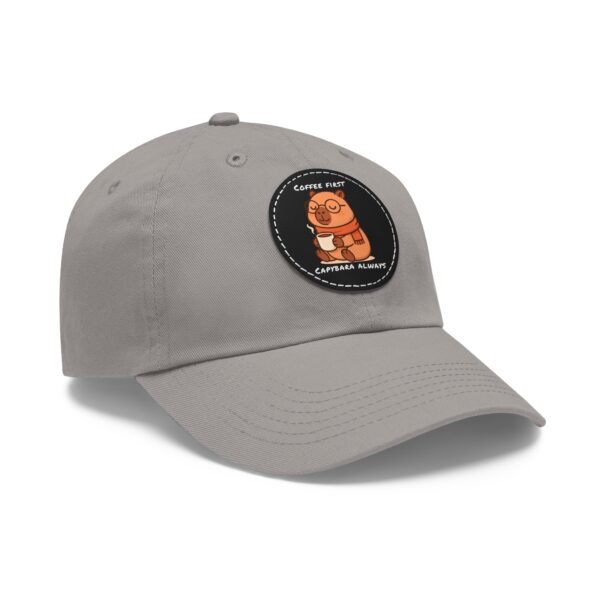 12522030953146266067_2048.jpeg Dad Hat with Leather Patch (Round) - Capybara design