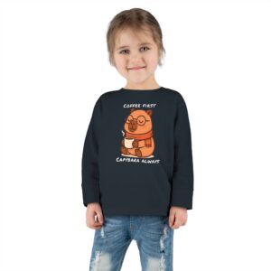 Toddler Long Sleeve Tee with Adorable Capybara Design – Soft, Warm, and Fun for Everyday Wear