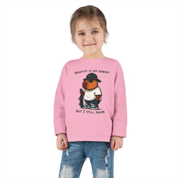 Toddler Long Sleeve Tee with Adorable Capybara Design – Soft, Warm, and Fun for Everyday Wear