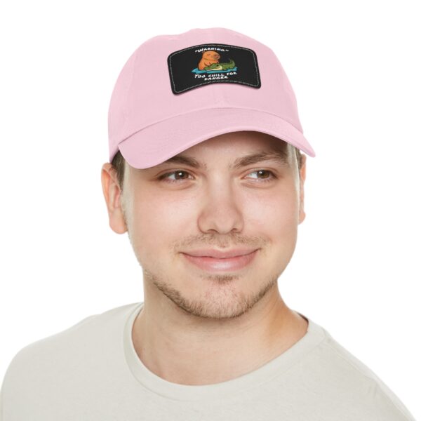 Dad Hat with Leather Patch (Rectangle) - Capybara design