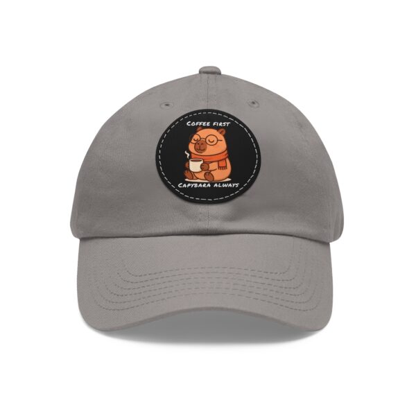 1271192422109497142_2048.jpeg Dad Hat with Leather Patch (Round) - Capybara design