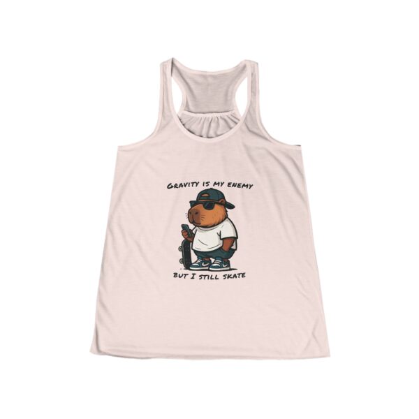 Womens Flowy Racerback Tank with Adorable Capybara Design – Lightweight, Stylish, and Fun for Summer