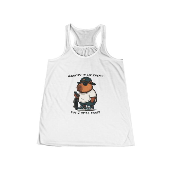 Womens Flowy Racerback Tank with Adorable Capybara Design – Lightweight, Stylish, and Fun for Summer