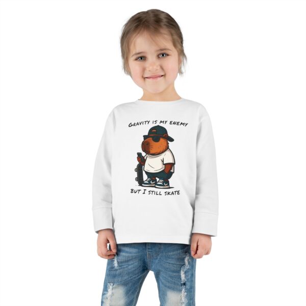 Toddler Long Sleeve Tee with Adorable Capybara Design – Soft, Warm, and Fun for Everyday Wear