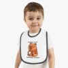 Baby Contrast Trim Jersey Bib with Adorable Capybara Design – Soft, Stylish, and Perfect for Messy Mealtime