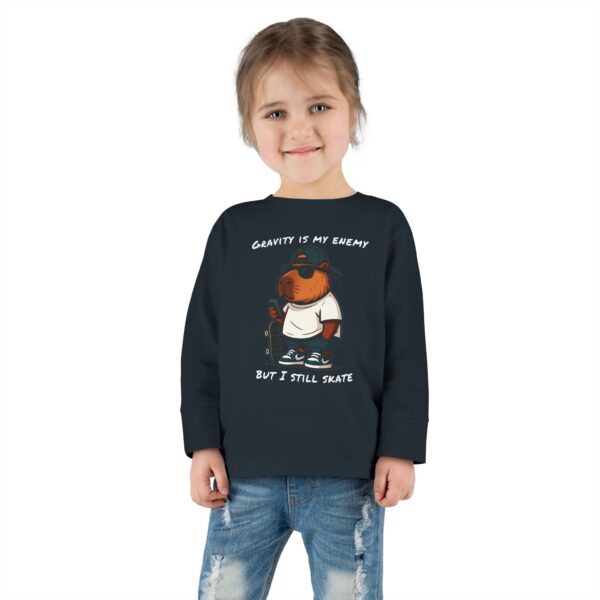 Toddler Long Sleeve Tee with Adorable Capybara Design – Soft, Warm, and Fun for Everyday Wear