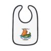 Baby Contrast Trim Jersey Bib with Adorable Capybara Design – Soft, Stylish, and Perfect for Messy Mealtime