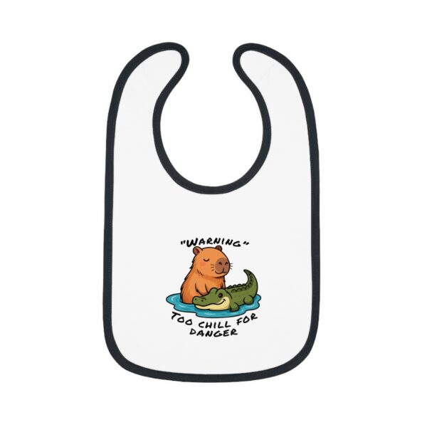 Baby Contrast Trim Jersey Bib with Adorable Capybara Design – Soft, Stylish, and Perfect for Messy Mealtime