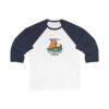 Unisex 3/4 Sleeve Baseball Tee with Adorable Capybara Design – Perfect Casual Wear