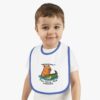 Baby Contrast Trim Jersey Bib with Adorable Capybara Design – Soft, Stylish, and Perfect for Messy Mealtime