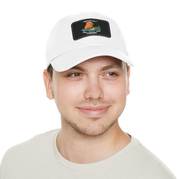 Dad Hat with Leather Patch (Rectangle) - Capybara design