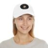 Dad Hat with Leather Patch (Round) - Capybara design