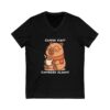 Unisex Short Sleeve V-Neck T-Shirt with Cute Capybara Design – Comfortable Casual Wear