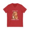 Unisex Short Sleeve V-Neck T-Shirt with Cute Capybara Design – Comfortable Casual Wear