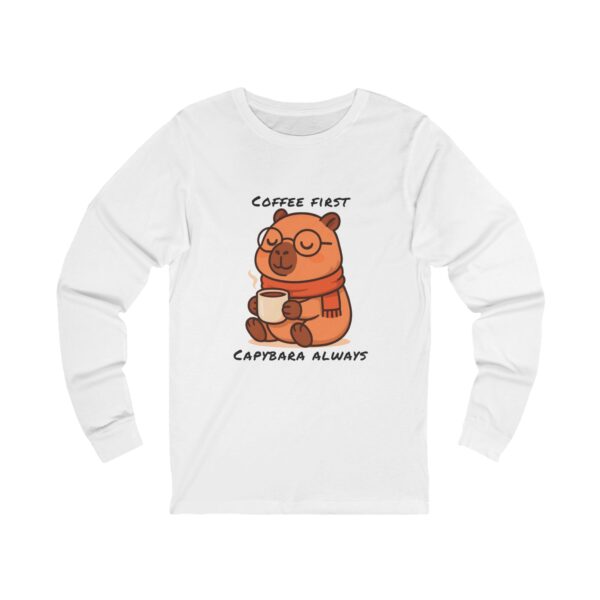 Unisex Jersey Long Sleeve Tee with Unique Capybara Design – Comfortable and Stylish Top