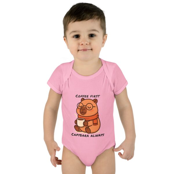 Infant Baby Rib Bodysuit with Cute Capybara Design – Soft, Comfortable, and Perfect for Your Little One
