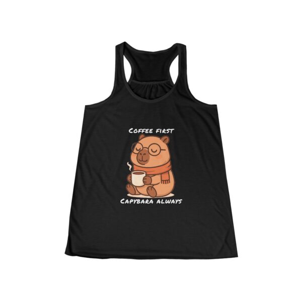 Womens Flowy Racerback Tank with Adorable Capybara Design – Lightweight, Stylish, and Fun for Summer