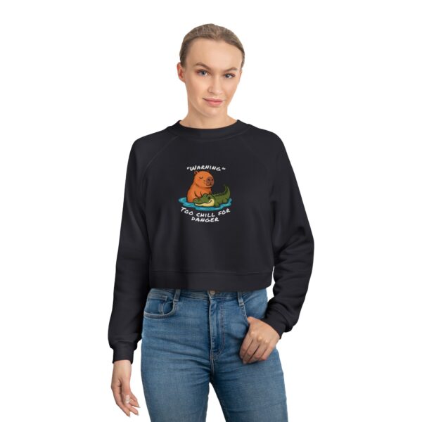 Women's Cropped Fleece Pullover with Cute Capybara Design – Cozy, Trendy, and Fun